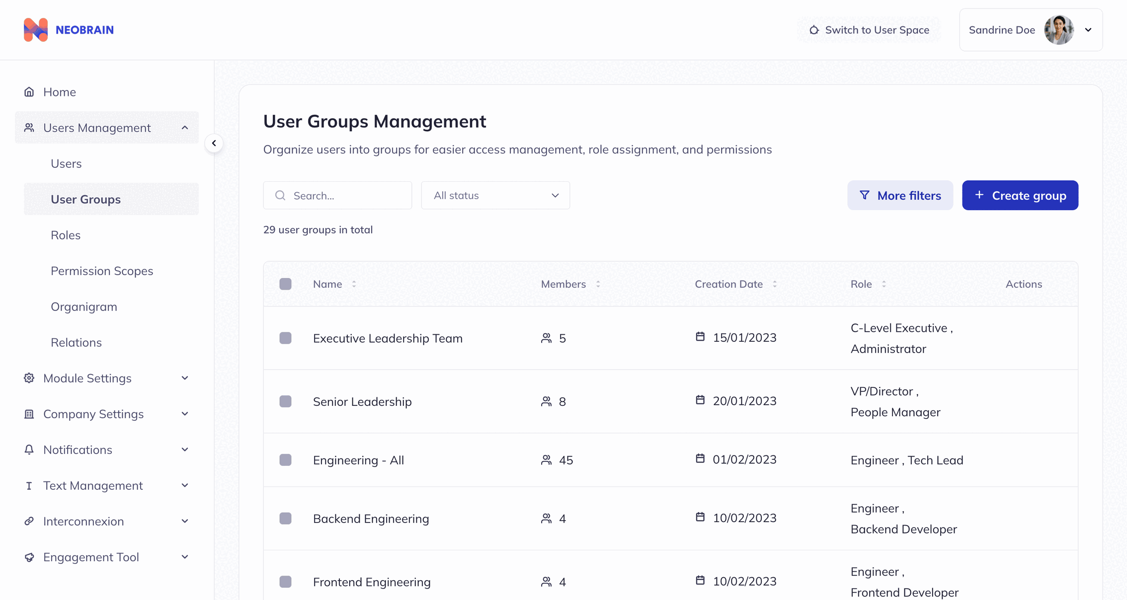 Intégration aux groupes d'utilisateurs